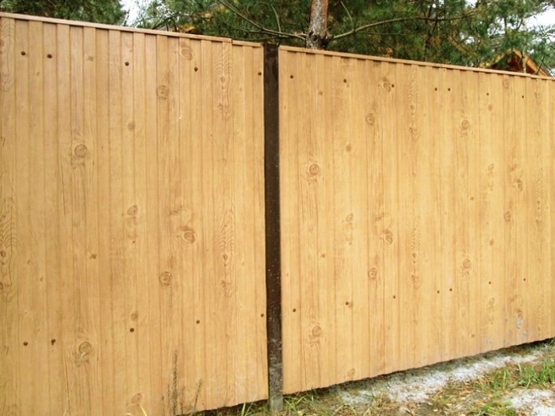 Забор из профнастила с покрытием Old pine Beige
